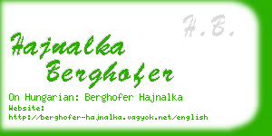 hajnalka berghofer business card